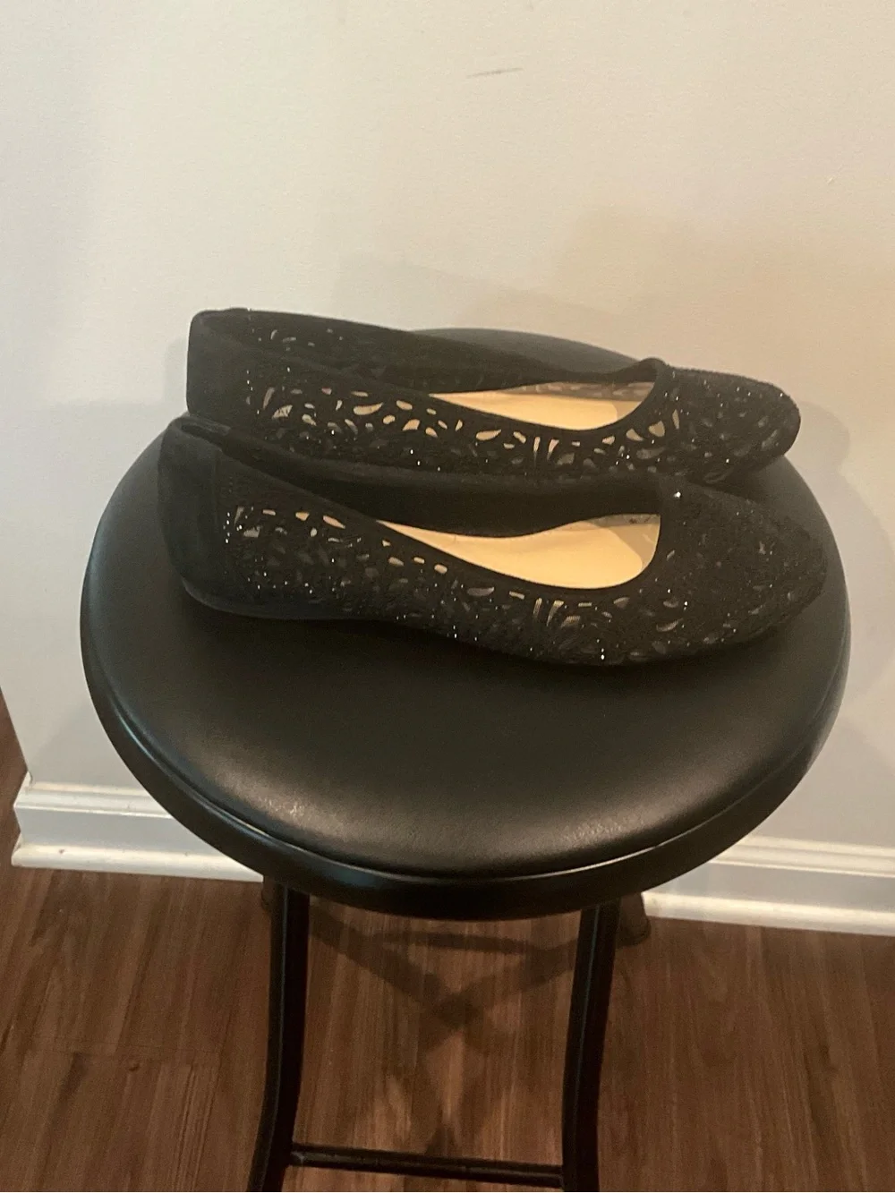 Alex Marie Black Laser-Cut Ballet Flats size 8.5